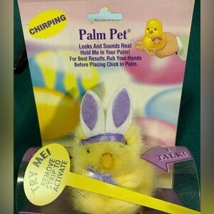 New vintage Dan Dee Chirping Chick PALM PET purple Bow & Easter Bunny Ears